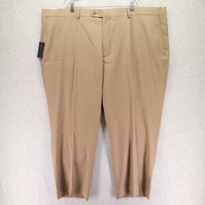 JV Reflex Pants Mens 50R Wool Blend Stretch Dress Suit Formal Flat Front Tan NWT